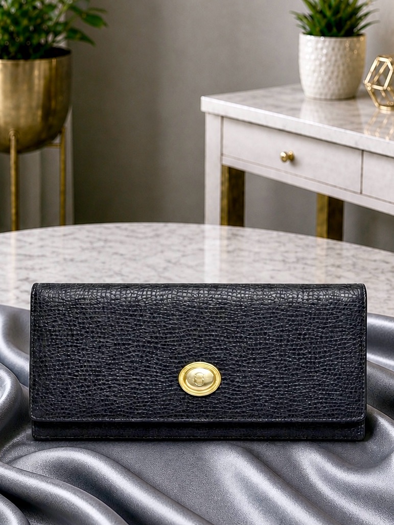 Diortextured Checkbook Wallet
